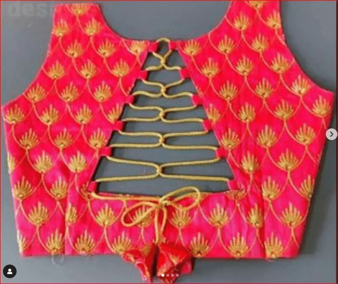 simple silk saree blouse designs back neck